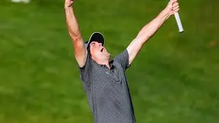 Keegan Bradley goes wild celebrating Travelers Championship win