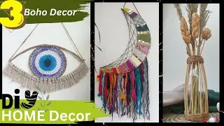BOHO Home decor ideas| best use of waste things | Wall hanging 🖼️ #decor #diy #craft #boho