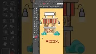 Flat Design pizza shop part 10  #tutorial #illustration #shortsvideo #viral #explore