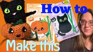 Itty Bitty knit kits Five Below Halloween, Pumpkin, spooky Kitty cat