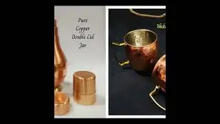 Pure Copper Water Bottle with Two Tumbler - Botol Air + Cawan Tembaga | AathiraiCraftz