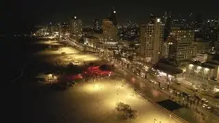 relaxing landscape of night Tel-Aviv
