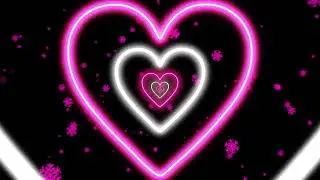 Pink Winter Heart Light | Neon Tunnel Motion Graphics Loop