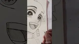 Demon Slayer Sketch &ndash; Tanjiro Kamado Art Video#shorts #sketch