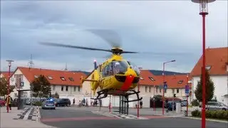 Landung + Start von Christoph 5 am Bahnhof St. Ilgen/Sandhausen