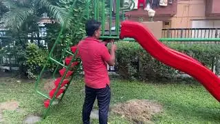 Outdoor Park Equipment Slide Installation