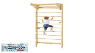VEVOR Swedish Ladder Wall Gym 2 in 1 10 Level Indoor Jungle Gym 220LBS Loading