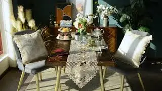 ARTABLE Lace Table Runner Macrame Vintage Flower Dresser Scarf