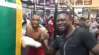J'Leon Love running his mouth on the heavy bag