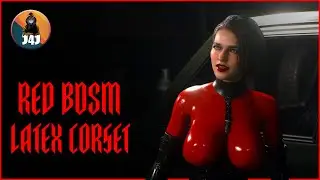 Jill BDSM Red Corset Latex Jiggle physics Outfit - Resident Evil 3 PC MOD [4K]