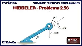 Problema 2.58 COMPONENTES RECTANGULARES. ESTATICA Hibbeler 12