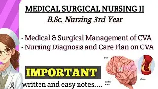 Medical Surgical Management of CVA ! Care plan on CVA ! Brain Stroke Management in Nursing !MSN -ll 