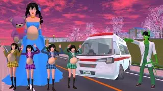 Elsa Rina school rainbow pregnant attacked by a doctor scary zombie 😱#sakuraschoolsimullator 