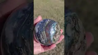 1.5 LBS Rare Ocean Jasper Atlantis Stone Crystal Sphere Natural Marks Holes Scratches Knicks Craters