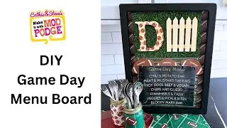DIY Super Bowl Party Football Game Day Menu Board with Mod Podge Party
