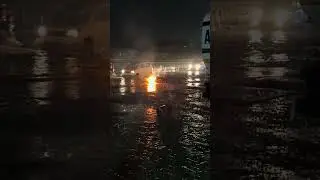 Bike on Fire in Rain