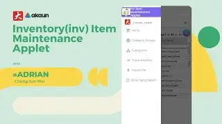 Inventory(inv) Item Maintenance Applet