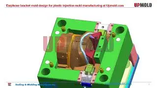 Earphone bracket mold design for plastic injection mold manufacturing at Upmold.com