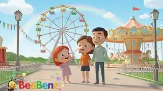 Little girl on Fun park | Jumping on Bouncing castle | #beebenz #childrensrhymes #learningvideos 