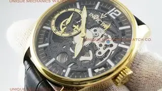 Invicta Vintage 12405 Gold Plated  Skeleton Dial Men's Watch