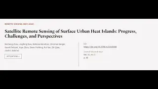Satellite Remote Sensing of Surface Urban Heat Islands: Progress, Challenges, and Per... | RTCL.TV