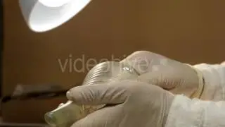 Unique Restoration Work: the Restoration of the Glass Goblet. Close up Shot.