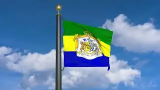 Flag of Mandi State (moving clouds)
