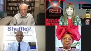 Shamila chats to Marjanne W Baker, Dr Chris Nyan, Dr  Michael Andron, Cllr Dr Yvette Chesson-Wureh