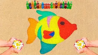 How to make Rainbow Fish with Orbeez Colorful, Pepsi, Coca Cola, Fanta, Popular Sodas and Mentos