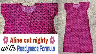 Aline nighty (front open) cutting and stitching | nighty cutting and stitching | nighty