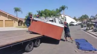 LOWERING SPA DOWNHILL CANYON LAKE CA  - PLANB SPA MOVERS