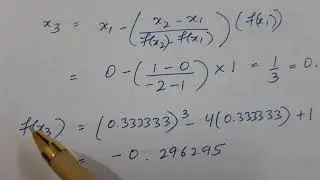 Numerical Methods I Regula Falsi or False Position Method I Example