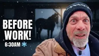 SNOWED IN AT DAYBREAK &mdash; Feeding Horses & Chickens Before Work!