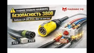 Подключение ASIC к 380В: Полный гайд по кабелям LP-20 (Hydro), P33 (T21), Whatsminer #asic #топ