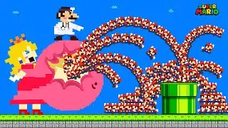 Dr Mario VS 999 Tiny Mario March Madness Rescue Peach IN Pregnant Maze | If Peach love Luigi