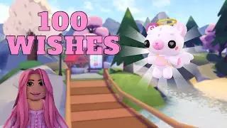 100 WISHES AT THE WISHING WELL ON ROBLOX OVERLOOK BAY. CAN WE GET THE CUPID TEDDY BEAR??