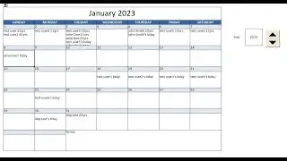 Business Use Birthday & Hire Date Tracker Calendar