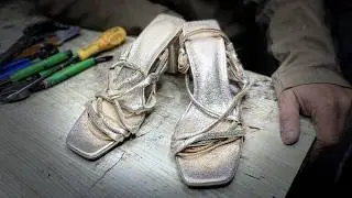Она превратила серебряные каблуки в смелый красный!