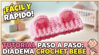 Diadema para bebé con orejitas. Bonita y fácil 😍