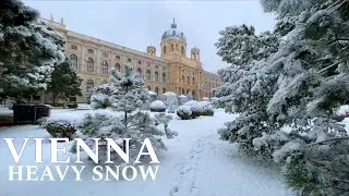Vienna, Austria 🇦🇹 Heavy Snowfall in Vienna,  Walking Tour 4K UHD 