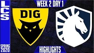 DIG vs TL Highlights | LCS Spring 2020 W2D1 | Dignitas vs Team Liquid