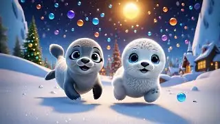 Three Baby Seals Slide on Ice + More Nursery Rhymes & Kids Songs