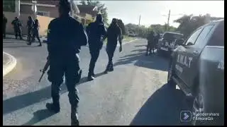 happening now ...police on big raid at Caribbean estate portmore...uncle Sam naah play