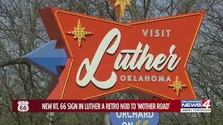 New Rt.66 sign in Luther a retro nod to 'mother road'