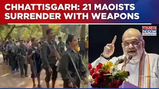 21 Maoist Cadres, Including 13 Women, Surrender With 18 Weapons In Chhattisgarh