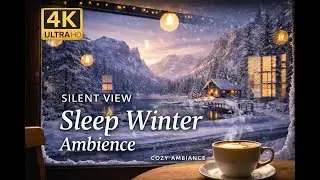 Cozy Winter Cabin Ambience ❄️🔥 Fireplace & Candlelight | Silent Snowy Night 4K #relax #snow #winter