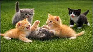 🐱🌾 Adorable Kittens Playing with Farm Animals | Rabbits, Chickens, Ducks & Cows – Cute Cat Sounds
