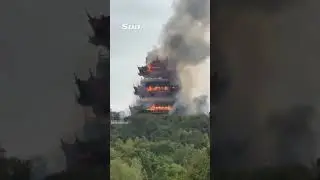 Massive fire breaks out at 1500-year-old Yongqing Temple in China #fire #temple #china