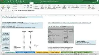 Excel t-test function