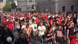Fanmarsch: Red Bull Salzburg - Roter Stern Belgrad